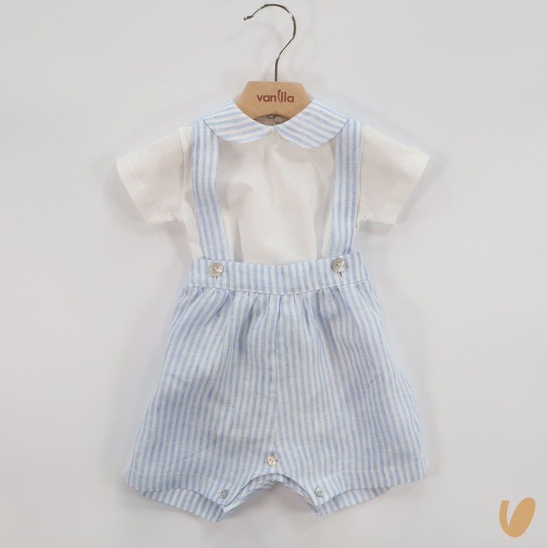 Body e Salopette in puro lino Completo e Pagliaccetto