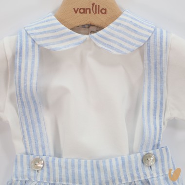 Body e Salopette in puro lino Completo e Pagliaccetto