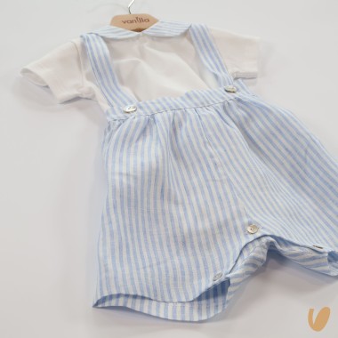 Body e Salopette in puro lino Completo e Pagliaccetto