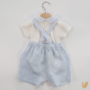 Body e Salopette in puro lino Completo e Pagliaccetto