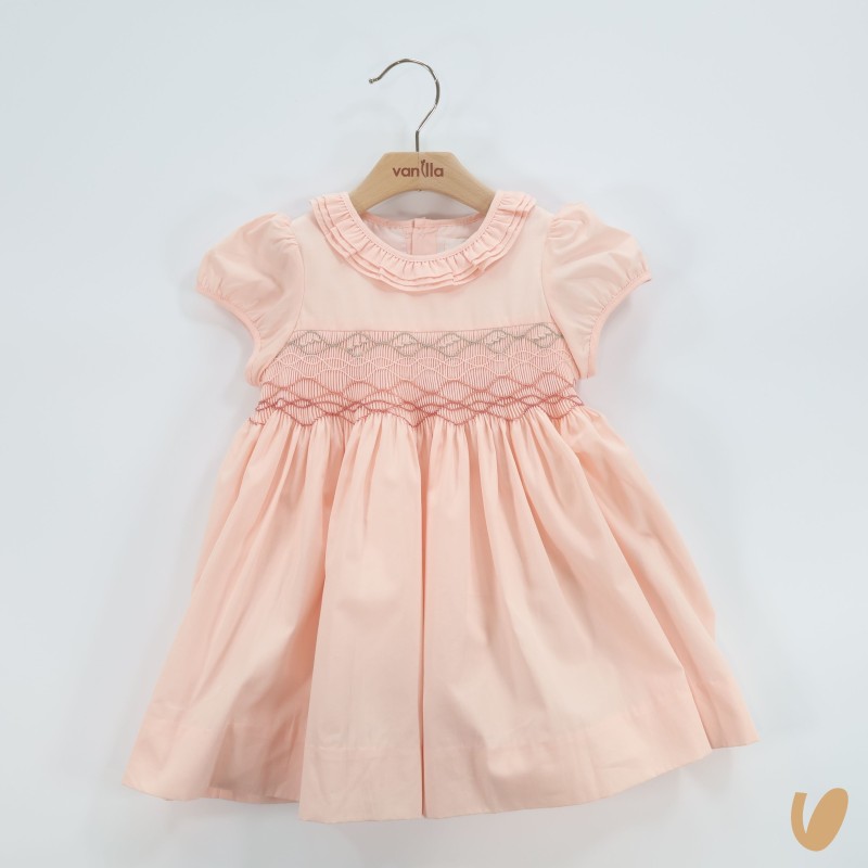 Abito in popeline punto smock Bimba 2/8 anni