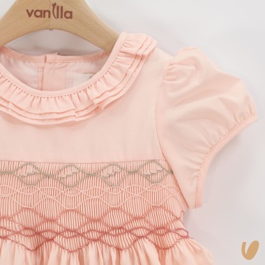 Abito in popeline punto smock Bimba 2/8 anni