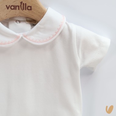 Body con colletto ricamato Body Manica Corta
