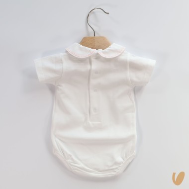 Body con colletto ricamato Body Manica Corta