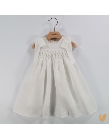 Abito punto smock lino Battesimo