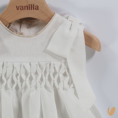 Abito punto smock lino Battesimo