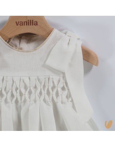 Abito punto smock lino Battesimo