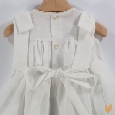 Abito punto smock lino Battesimo