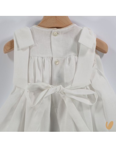 Abito punto smock lino Battesimo
