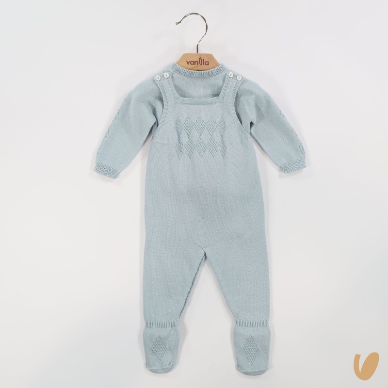 Completo salopette e maglia Set Nascita e Uscita Clinica