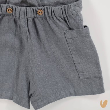 Salopette in puro lino Bermuda e Salopette