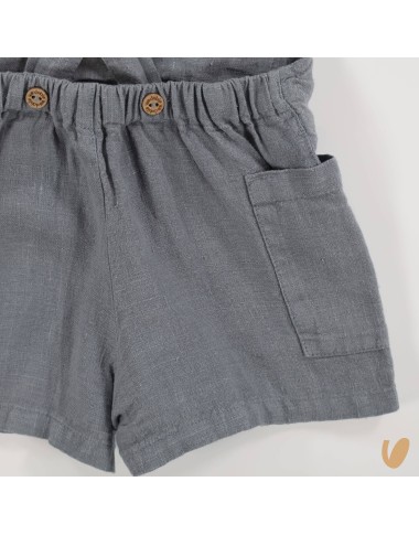 Salopette in pure linen