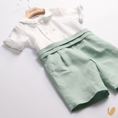 Completo elegante in lino Battesimo