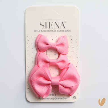 Set 3 Mollettine Fiocco Mollette e Fermagli