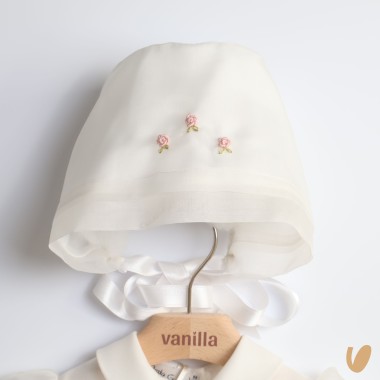 Completo in seta ricamato Battesimo