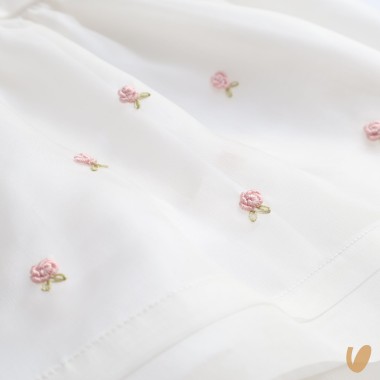 Completo in seta ricamato Battesimo