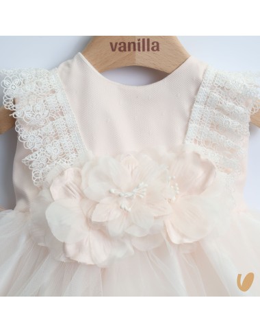 Abito elegante in tulle e fascia Battesimo