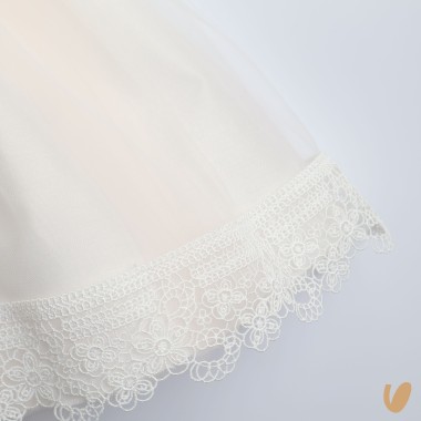 Abito elegante in tulle e fascia Battesimo