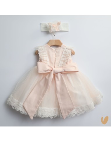 Abito elegante in tulle e fascia Battesimo