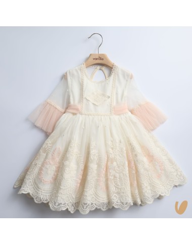 Abito elegante in tulle e macramè Damina