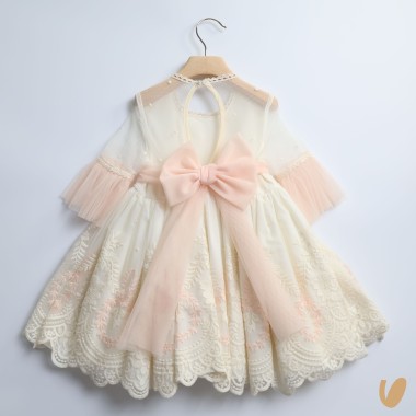 Abito elegante in tulle e macramè Damina