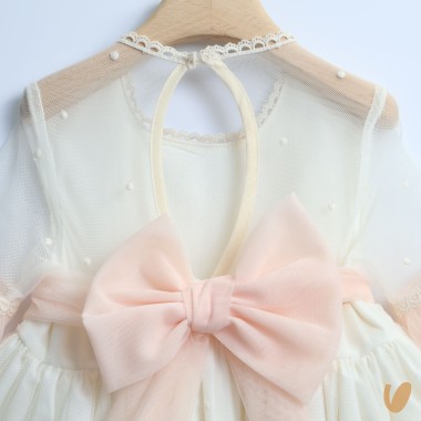 Abito elegante in tulle e macramè Damina