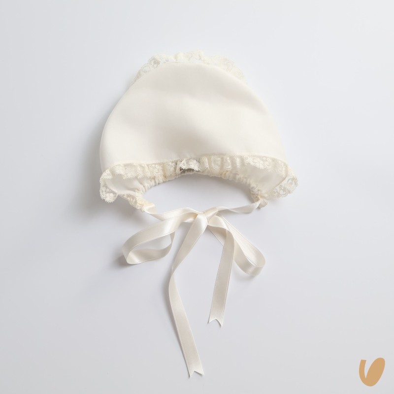 Cuffia in seta e pizzo Cappello e Guanti