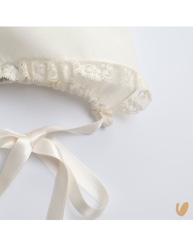 Cuffia in seta e pizzo Cappello e Guanti