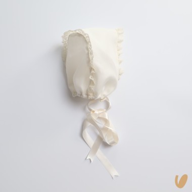 Cuffia in seta e pizzo Cappello e Guanti