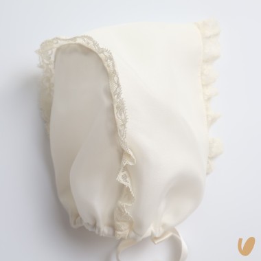 Cuffia in seta e pizzo Cappello e Guanti