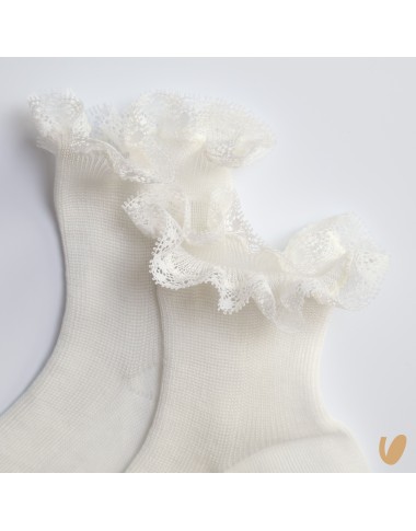 Calzini filo di Scozia con valencienne Calzini Corti