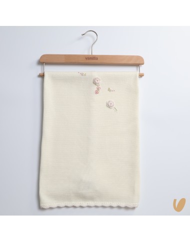 Embroidered wool blanket