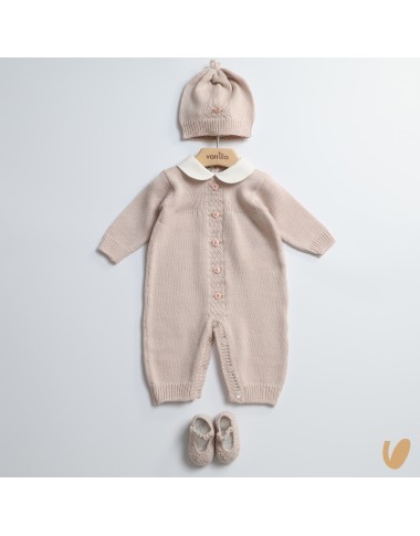 Completo nascita camelie in lana Set Nascita e Uscita Clinica