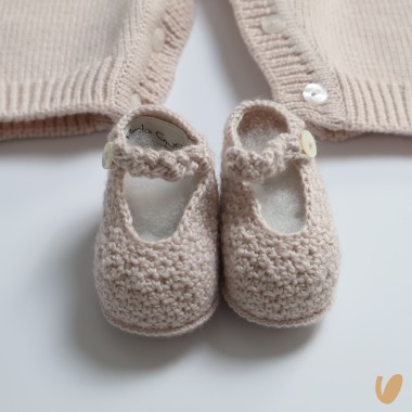 Completo nascita camelie in lana Set Nascita e Uscita Clinica