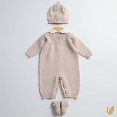 Completo nascita camelie in lana Set Nascita e Uscita Clinica