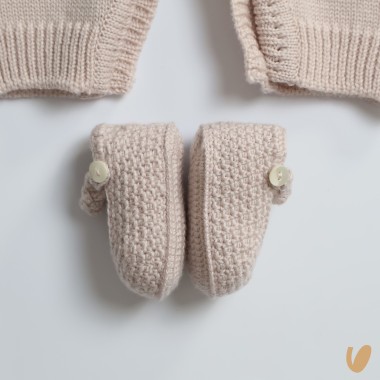 Completo nascita camelie in lana Set Nascita e Uscita Clinica