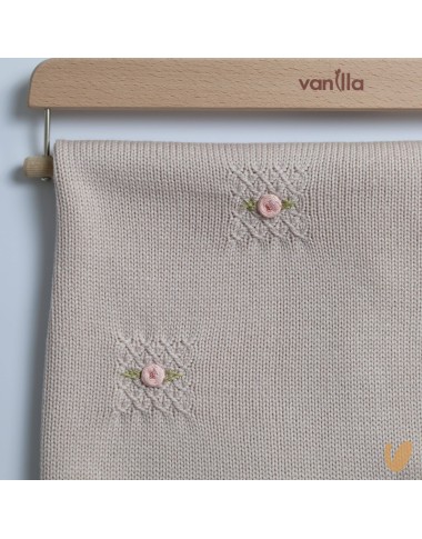 Embroidered wool blanket