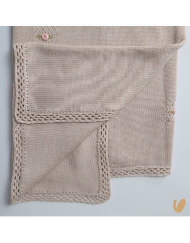 Embroidered wool blanket