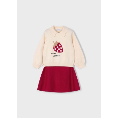 Completo Maglia fragola e Gonna Bimba