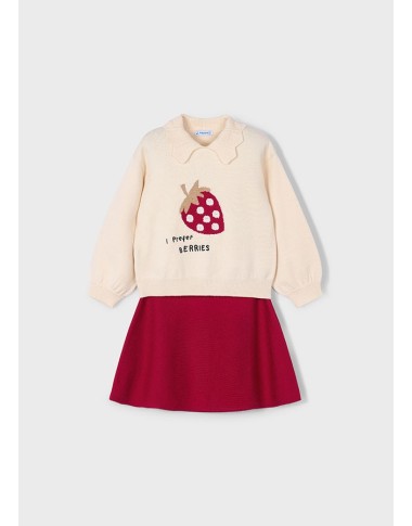 Completo Maglia fragola e Gonna Bimba