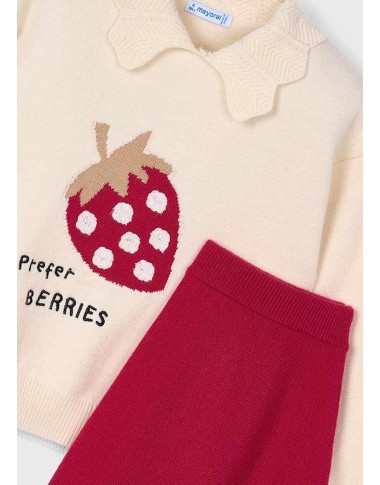 Completo Maglia fragola e Gonna Bimba