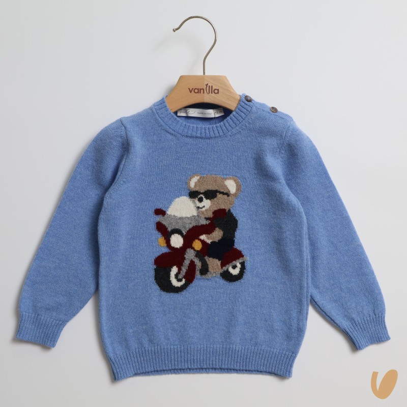 Maglia orso lana e cashmere Neonato