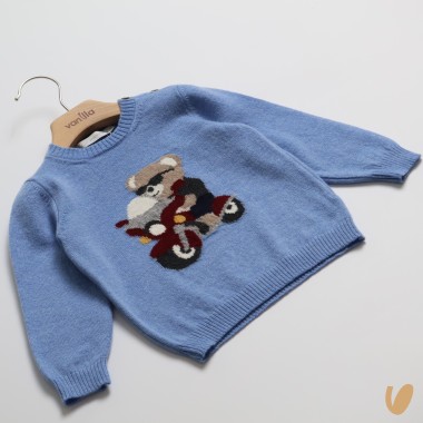 Maglia orso lana e cashmere Neonato