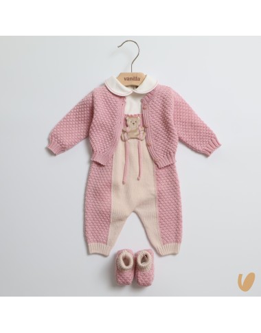 Completo in pura lana orsetto Set Nascita e Uscita Clinica