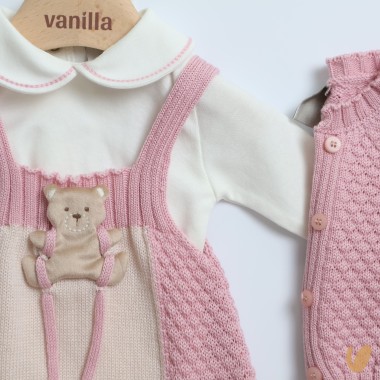 Completo in pura lana orsetto Set Nascita e Uscita Clinica