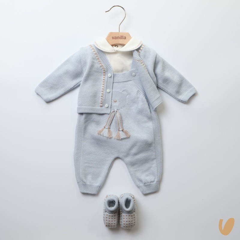 Completo in pura lana orsetto Set Nascita e Uscita Clinica