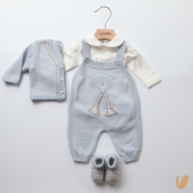 Completo in pura lana orsetto Set Nascita e Uscita Clinica