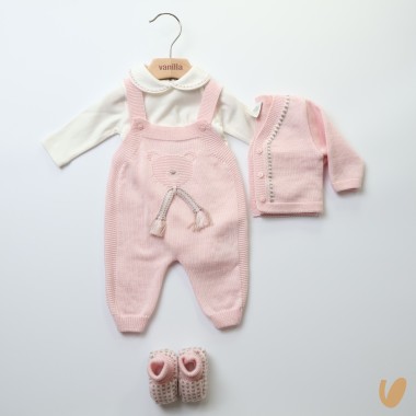 Completo in pura lana orsetto Set Nascita e Uscita Clinica