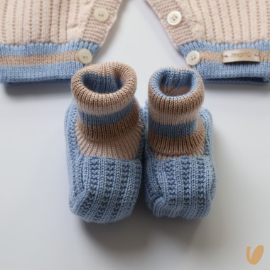 Tutina e babbucce in lana Set Nascita e Uscita Clinica