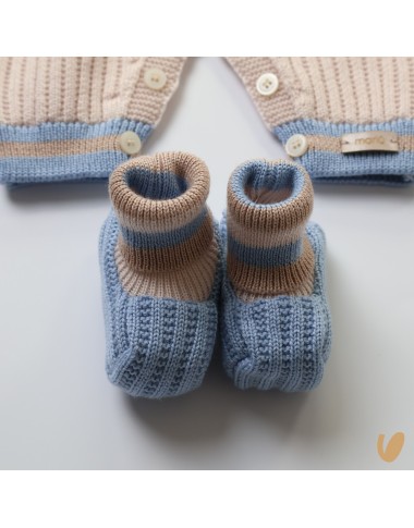 Tutina e babbucce in lana Set Nascita e Uscita Clinica